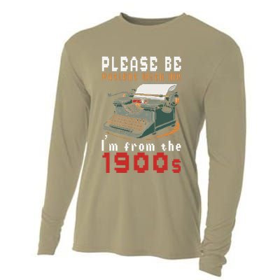 Please Be Patient With Me IM From The 1900 Retro Typewriter Cooling Performance Long Sleeve Crew
