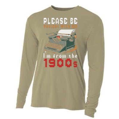 Please Be Patient With Me IM From The 1900 Retro Typewriter Cooling Performance Long Sleeve Crew