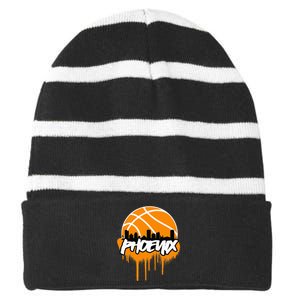 Phx Basketball Striped Beanie with Solid Band