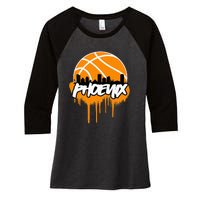 Phx Basketball Women's Tri-Blend 3/4-Sleeve Raglan Shirt