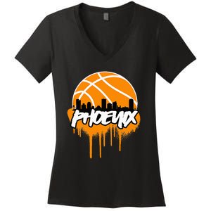 Phx Basketball Women's V-Neck T-Shirt