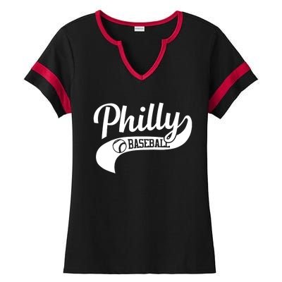 Philly Baseball Player Ladies Halftime Notch Neck Tee