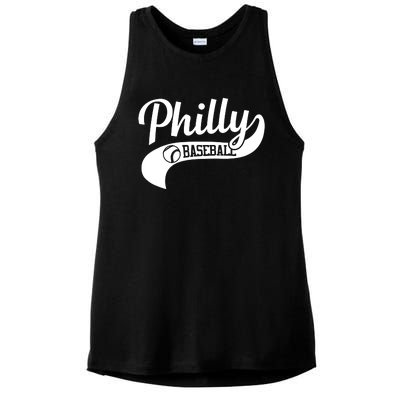 Philly Baseball Player Ladies PosiCharge Tri-Blend Wicking Tank