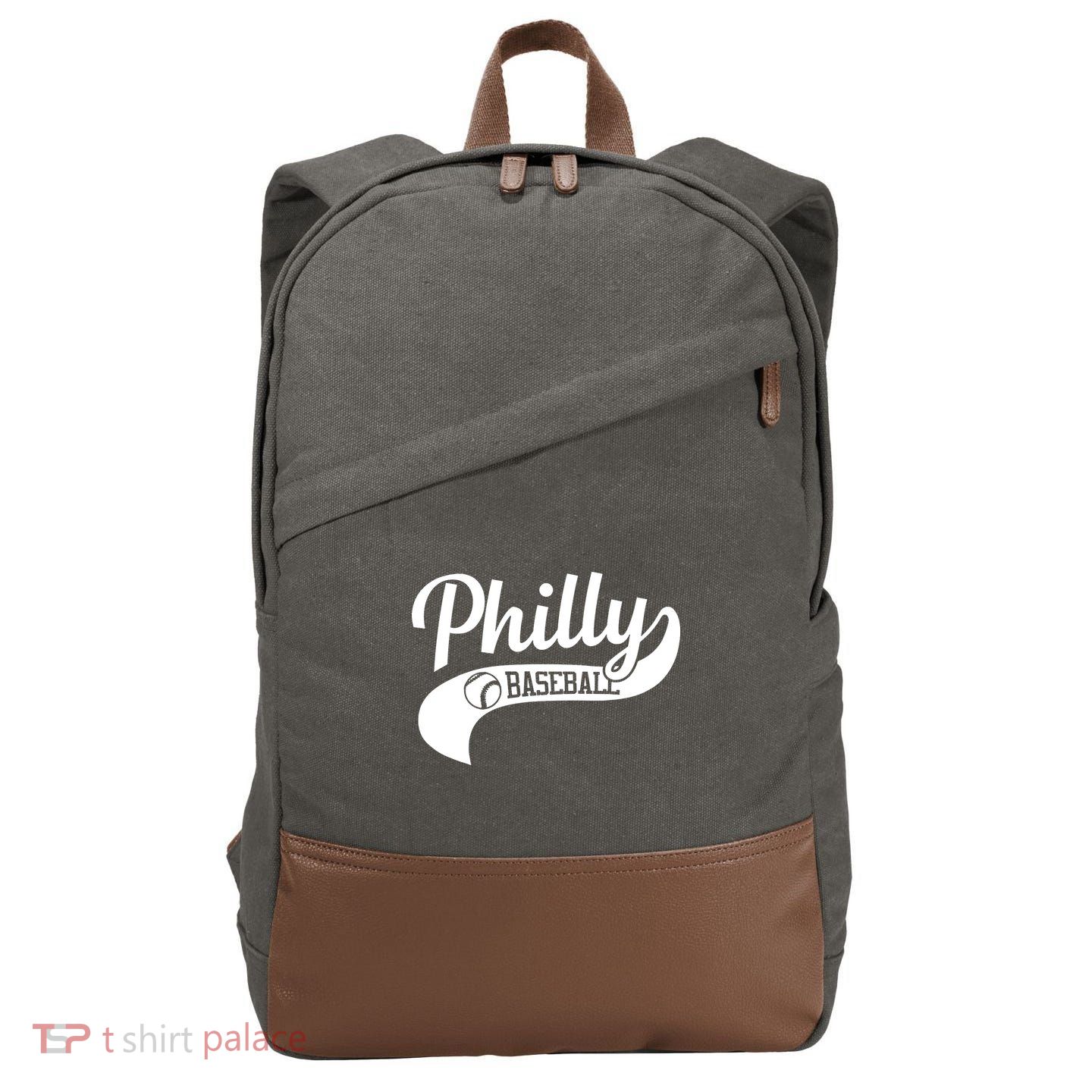 Philly Baseball Player Cotton Canvas Backpack