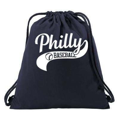 Philly Baseball Player Drawstring Bag