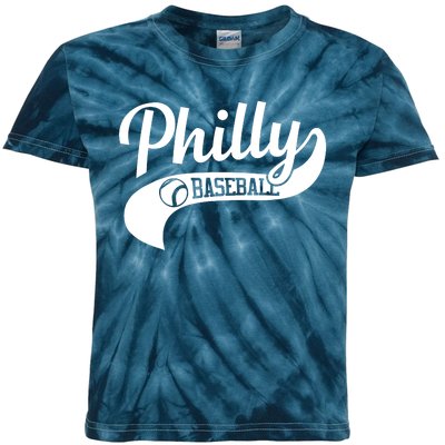 Philly Baseball Player Kids Tie-Dye T-Shirt