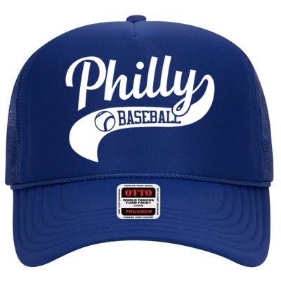 Philly Baseball Player High Crown Mesh Back Trucker Hat