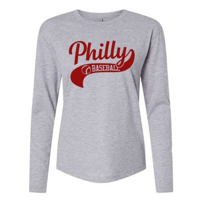 Philly Baseball Player Womens Cotton Relaxed Long Sleeve T-Shirt