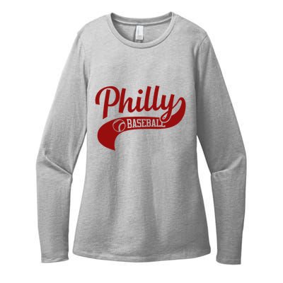 Philly Baseball Player Womens CVC Long Sleeve Shirt