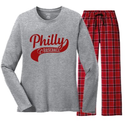 Philly Baseball Player Women's Long Sleeve Flannel Pajama Set 