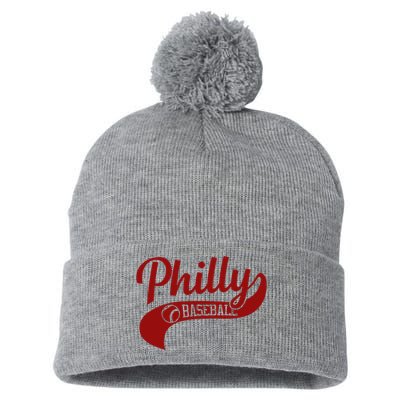 Philly Baseball Player Pom Pom 12in Knit Beanie