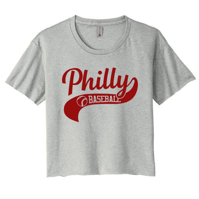 Philly Baseball Player Women's Crop Top Tee