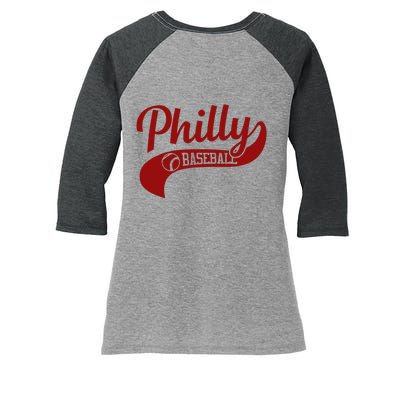 Philly Baseball Player Women's Tri-Blend 3/4-Sleeve Raglan Shirt