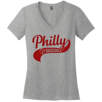 Philly Baseball Player Women's V-Neck T-Shirt