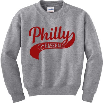 Philly Baseball Player Kids Sweatshirt