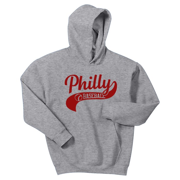 Philly Baseball Player Kids Hoodie