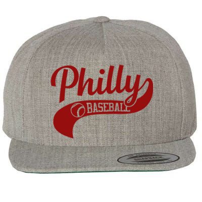 Philly Baseball Player Wool Snapback Cap