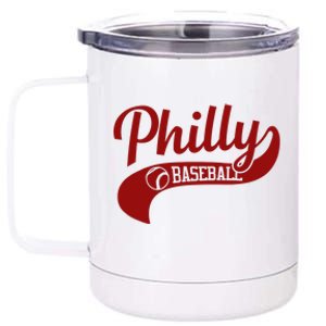 Philly Baseball Player 12 oz Stainless Steel Tumbler Cup