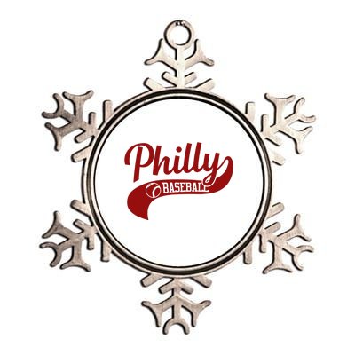 Philly Baseball Player Metallic Star Ornament