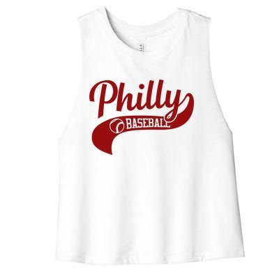 Philly Baseball Player Women's Racerback Cropped Tank