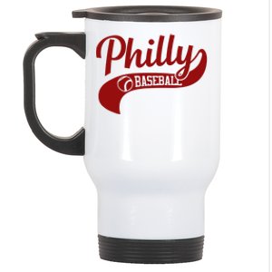 Philly Baseball Player Stainless Steel Travel Mug