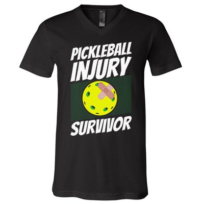 Pickleball Band-Aid Pickleball Injury Survivor V-Neck T-Shirt