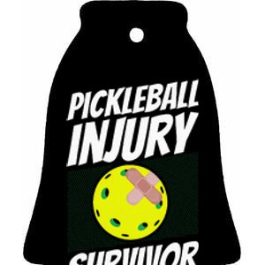 Pickleball Band-Aid Pickleball Injury Survivor Ceramic Bell Ornament