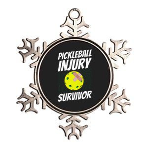 Pickleball Band-Aid Pickleball Injury Survivor Metallic Star Ornament