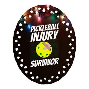 Pickleball Band-Aid Pickleball Injury Survivor Ceramic Oval Ornament