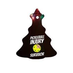 Pickleball Band-Aid Pickleball Injury Survivor Ceramic Tree Ornament