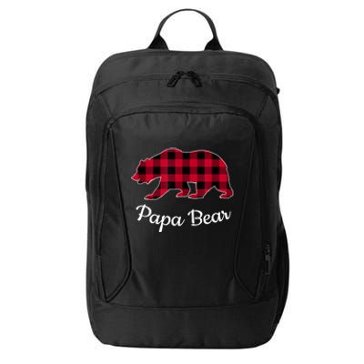 Papa Bear Pajama Red Buffalo Plaid Gift City Backpack