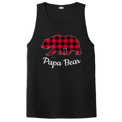 Papa Bear Pajama Red Buffalo Plaid Gift PosiCharge Competitor Tank