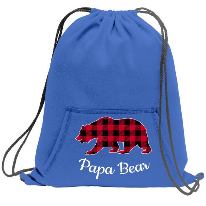 Papa Bear Pajama Red Buffalo Plaid Gift Sweatshirt Cinch Pack Bag