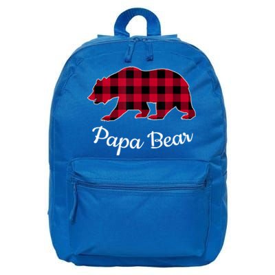 Papa Bear Pajama Red Buffalo Plaid Gift 16 in Basic Backpack