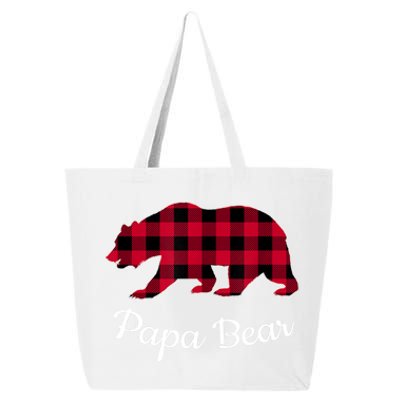 Papa Bear Pajama Red Buffalo Plaid Gift 25L Jumbo Tote