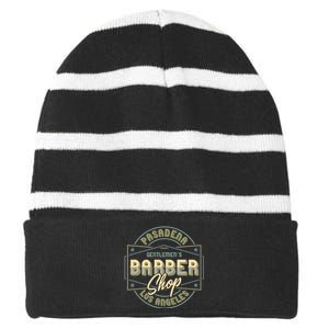 Pasadena Barbershop Striped Beanie with Solid Band