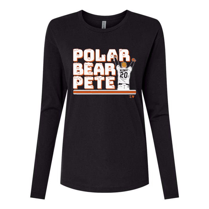 Polar Bear Pete New York Baseball Womens Cotton Relaxed Long Sleeve T-Shirt