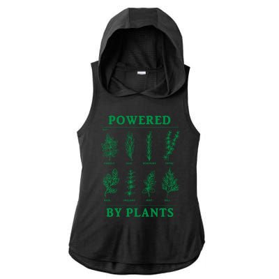 Powered By Plants Vegan Vegetarian Plantmeaningful Giftbased Gift Ladies PosiCharge Tri-Blend Wicking Draft Hoodie Tank