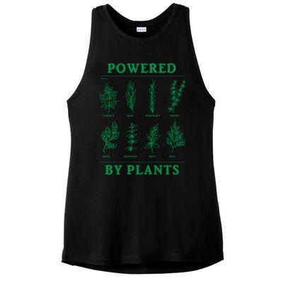 Powered By Plants Vegan Vegetarian Plantmeaningful Giftbased Gift Ladies PosiCharge Tri-Blend Wicking Tank