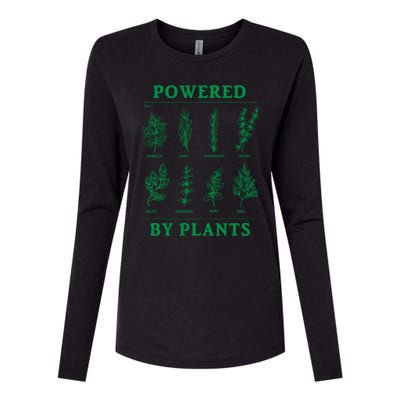 Powered By Plants Vegan Vegetarian Plantmeaningful Giftbased Gift Womens Cotton Relaxed Long Sleeve T-Shirt