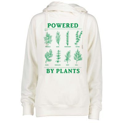 Powered By Plants Vegan Vegetarian Plantmeaningful Giftbased Gift Womens Funnel Neck Pullover Hood