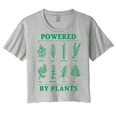 Powered By Plants Vegan Vegetarian Plantmeaningful Giftbased Gift Women's Crop Top Tee