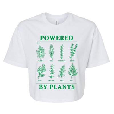 Powered By Plants Vegan Vegetarian Plantmeaningful Giftbased Gift Bella+Canvas Jersey Crop Tee