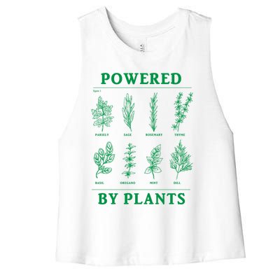 Powered By Plants Vegan Vegetarian Plantmeaningful Giftbased Gift Women's Racerback Cropped Tank