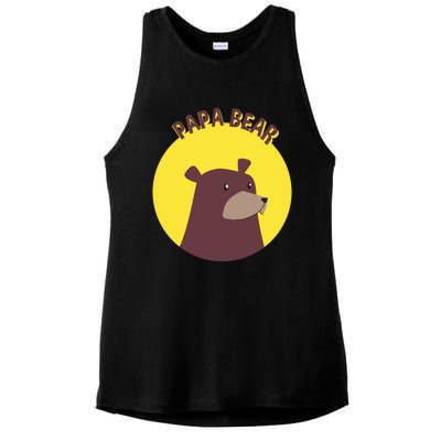 Papa Bear Protective Loving Strong Caring Warm Daddy Gift Ladies PosiCharge Tri-Blend Wicking Tank