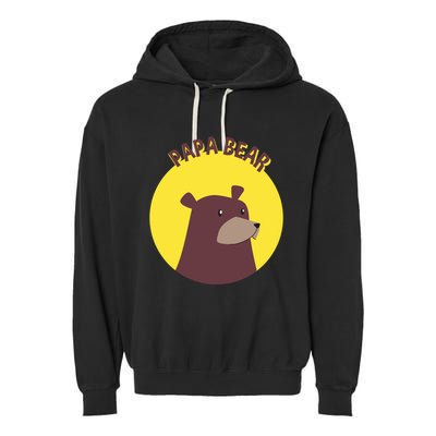 Papa Bear Protective Loving Strong Caring Warm Daddy Gift Garment-Dyed Fleece Hoodie