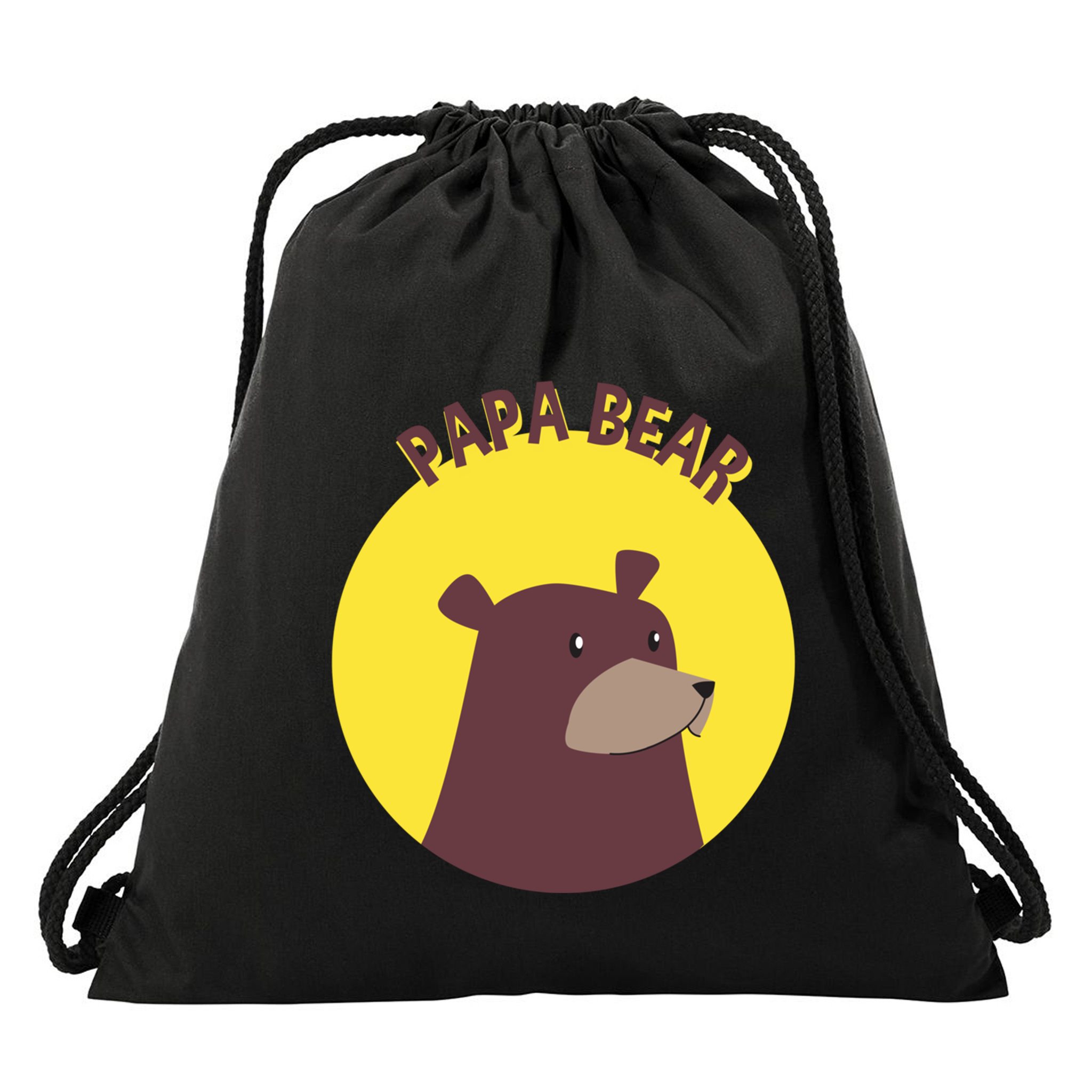 Papa Bear Protective Loving Strong Caring Warm Daddy Gift Drawstring Bag
