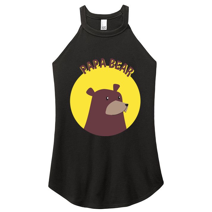 Papa Bear Protective Loving Strong Caring Warm Daddy Gift Women's Perfect Tri Rocker Tank