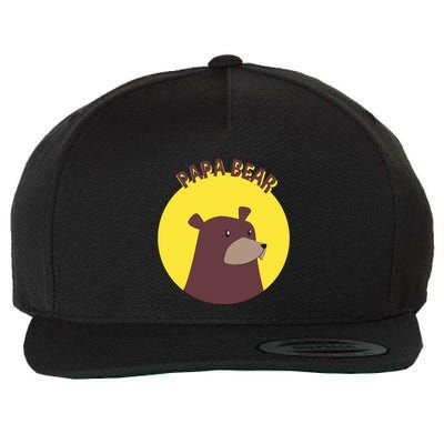 Papa Bear Protective Loving Strong Caring Warm Daddy Gift Wool Snapback Cap