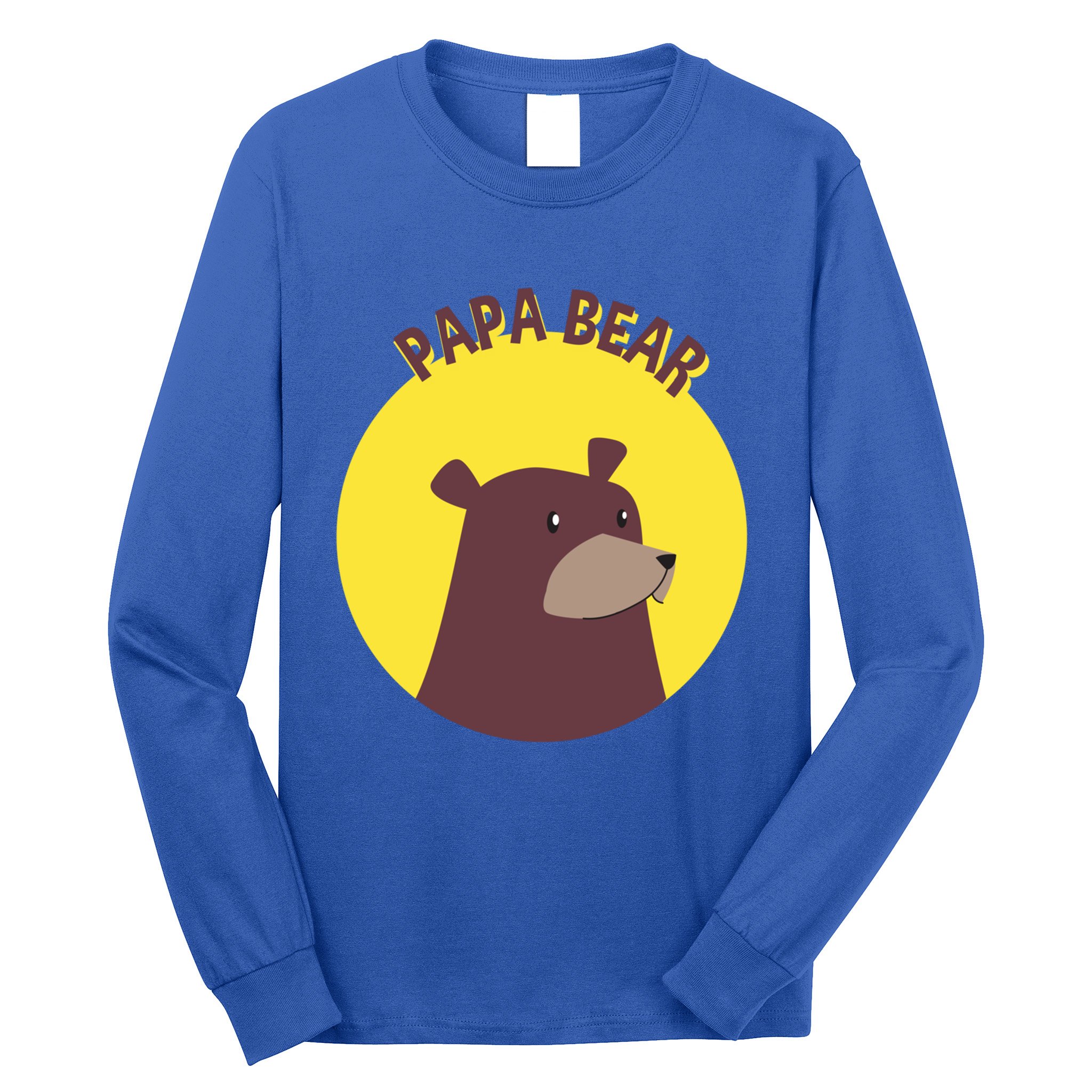 Papa Bear Protective Loving Strong Caring Warm Daddy Gift Long Sleeve Shirt